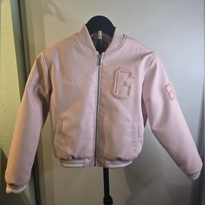 Guess Kids Light Pink Logo Bomber Jacket